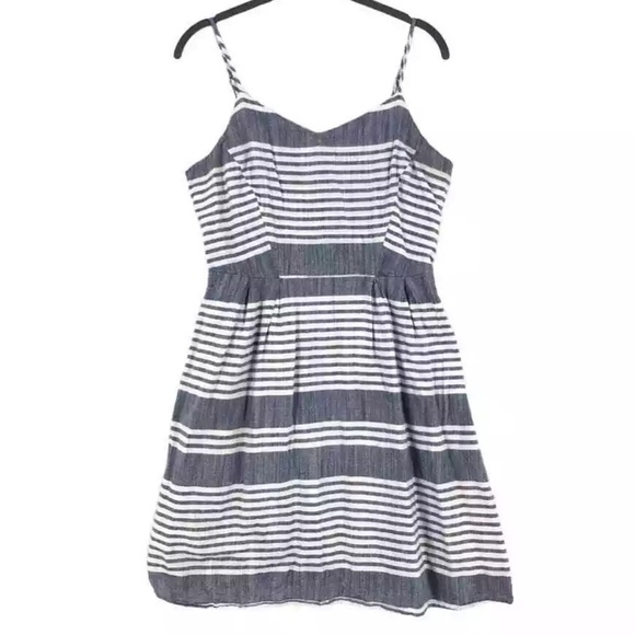 Old Navy Blue & White Striped Fit & Flare Sundress – Spaghetti Straps, Size M - Picture 1 of 7